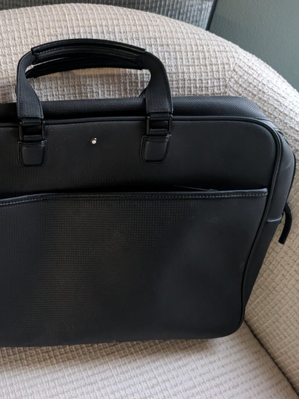Authentic Montblanc Black Leather Executive Briefcase